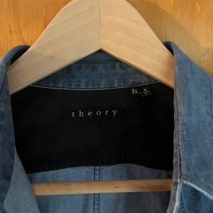 Theory blue jean shirt button up